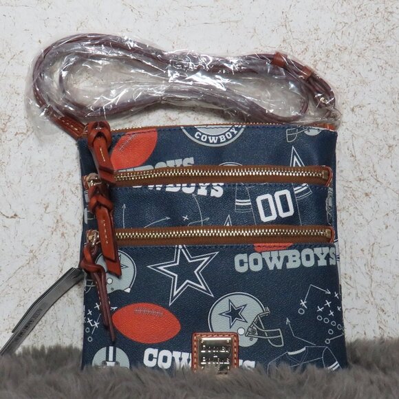 Dooney & Bourke NFL Dallas Cowboys Triple Zip Crossbody (Navy) - Picture 1 of 5